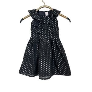 Gymboree Black and Silver Polka Dot Party Holiday Special Occasion Dress 4